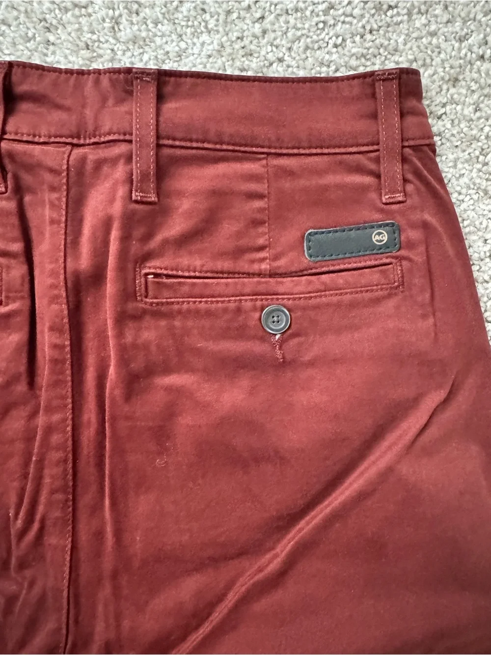 AG Adriano Goldschmied Men's Skinny Chinos in Burgundy